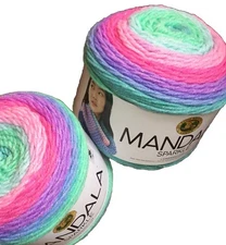 Lion Brand Mandala SPARKLE Yarn “Draco” SELF STRIPING One 3.5 Oz  328yd Acrylic