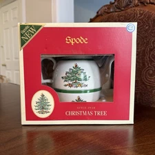 Spode Christmas Tree Cheer Tea For One 3-pc Stacking Tea Pot Cup Set New in Box