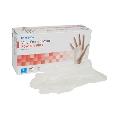 McKesson Vinyl Exam Glove Standard Cuff Length LARGE 100 per Box