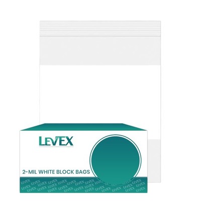 13'' x 15'' White Block Zip Seal Bags Reclosable Top Lock 2Mil Zipper Baggies