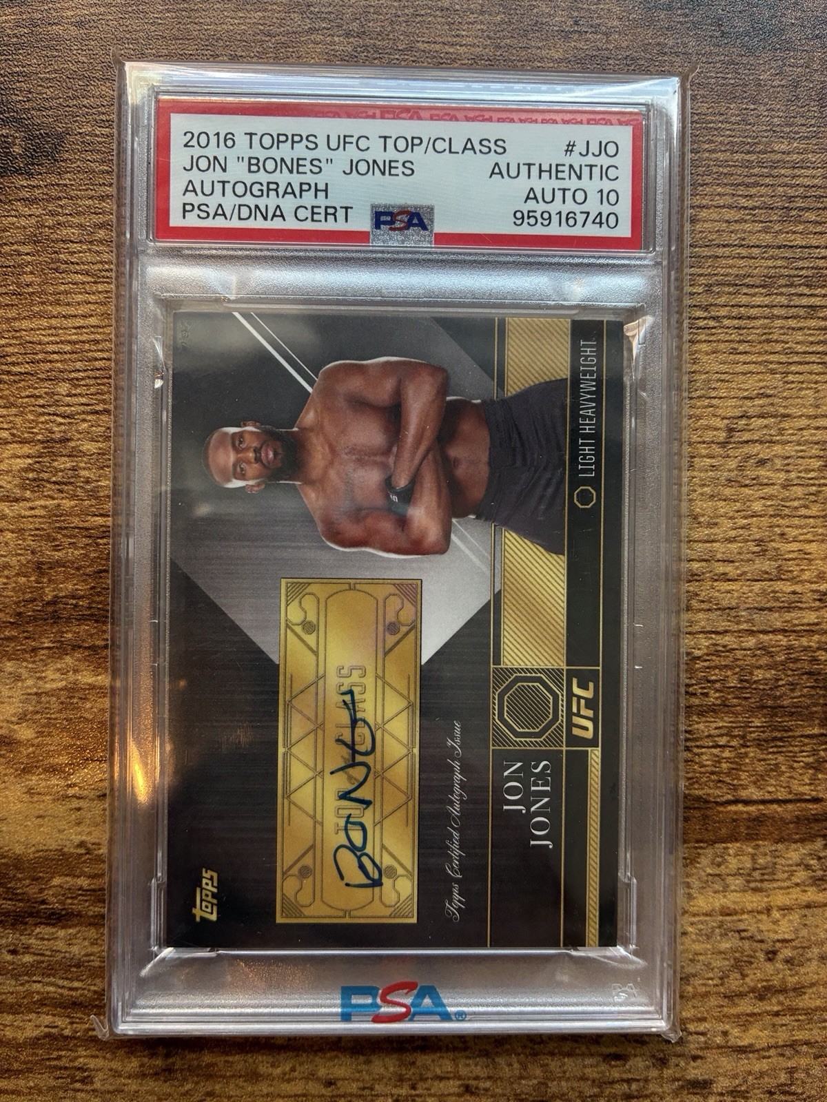 2016 Topps UFC Jon Jones Auto “BONES” Inscription Top of the Class PSA Auth 10 view 3