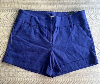 NWT Express Linen Blend Low Rise Shorts Women's Size 8 Blue