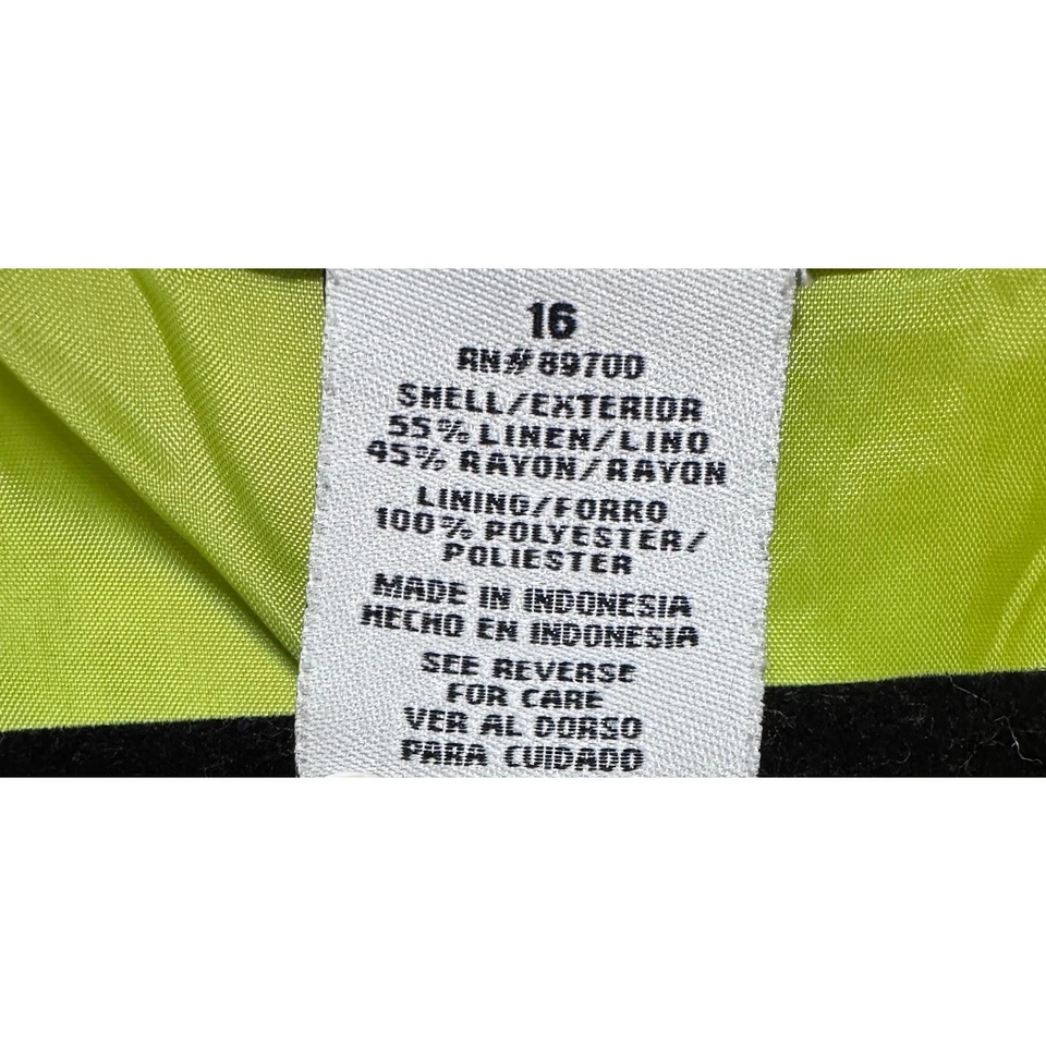 Tropicalcore Botanical Linen Dress Size 16 Coastal Grandma Resort Vacationcore - Image 2 of 4