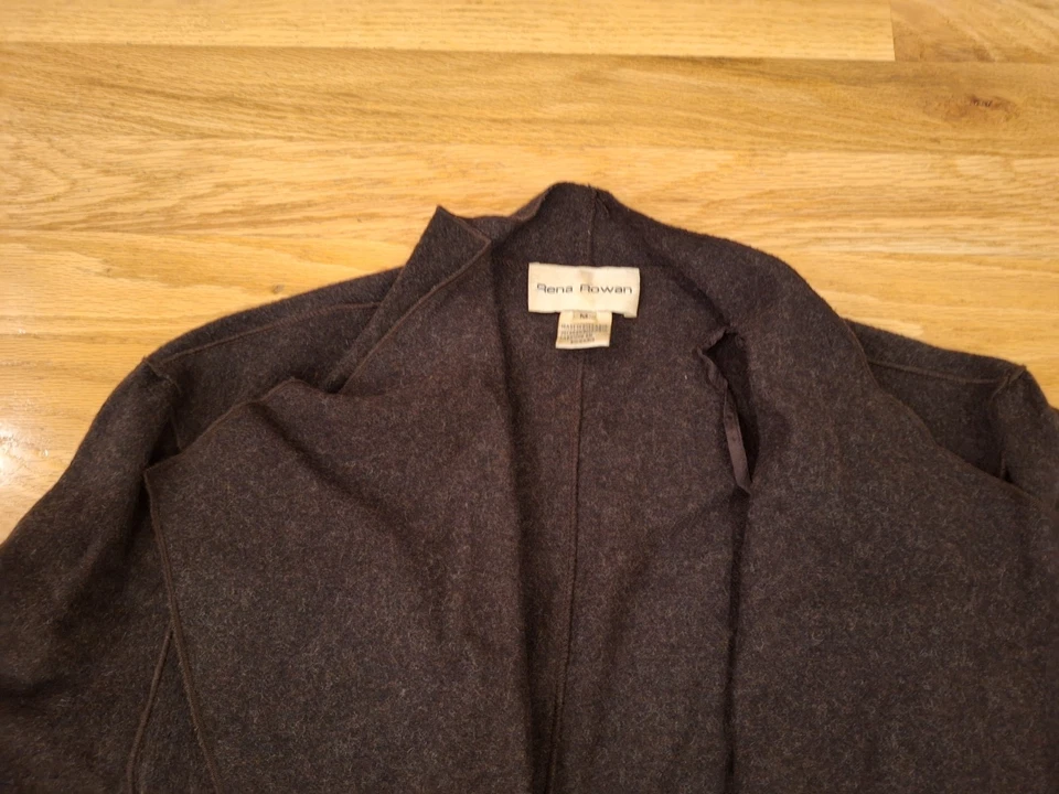 Cárdigan Vintage Rena Rowan Marrón Mezcla Lana Frente Abierto Blazer Chaqueta Mujer M Foto 2 de 4