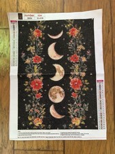 Completed Phases of the Moon with Flowers Diamond Art Painting 12  x 15.75  