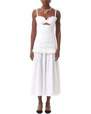 Carolina Herrera Gathered Midi Dress Women's White 4