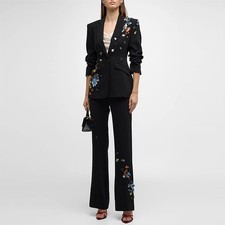 New Women's Business Party Coat Sequin One Button Suit Pants Set Two-piece Sets