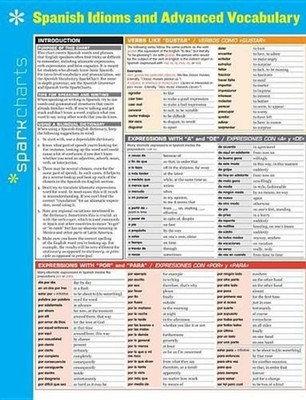 Spanish Idioms and Advanced Vocabulary SparkCharts by SparkNotes (English) Hardc