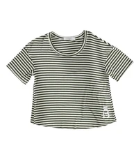 Project Social T Womens Stripe Tulip Back Graphic T-Shirt, Green, Small