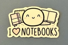 NEW The Coffee Monsterz Co. “I ❤️ Notebooks” Vinyl Sticker TCMC