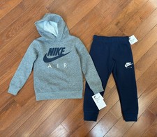 NWT Nike Air Kids Little Boys Hoodie  Jogger Set Navy  Grey Sz 4