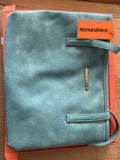 Montana West Blue Medium Zip Top Handle Satch...