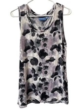 Simply Vera Vera Wang Tank Top Size XL Sleeveless Scoop Neck Watercolor Print