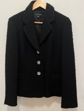 BANANA REPUBLIC BLACK WOOL BOUCLE JACKET-SIZE 12