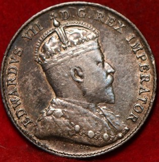 1908 Canada 10 Cents Silver Foreign Coin