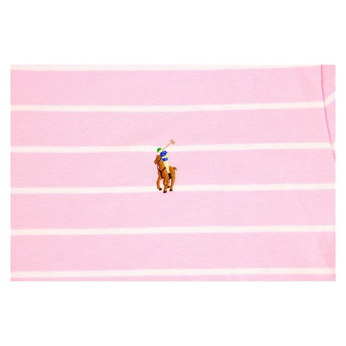 Polo Ralph Lauren Polo Shirt Mens Medium Classic Fit Pink Striped Casual $115 - Picture 5 of 9