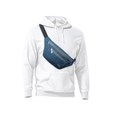 Fanny Pack for Women Men,Crossbody Belt Bag with 4-Zipper Blue