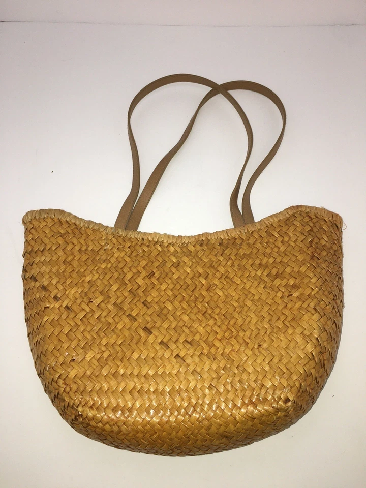 Cartera natural Capelli Straw World Inc con cuentas flamenco cesta tejido 2004 usada Foto 2 de 4