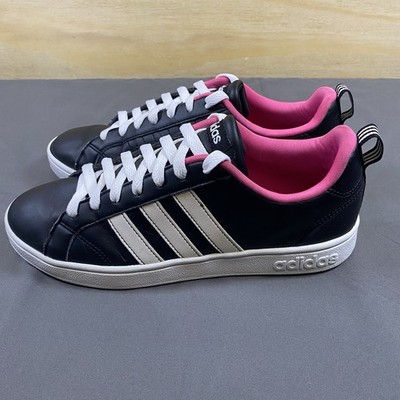 Adidas Womens VS Advantage Sneakers Sz 8 Black Hot Pink BB9623