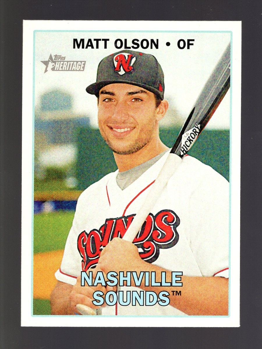 2016 TOPPS HERITAGE MINORS #66 MATT OLSON RC NASHVILLE SOUNDS