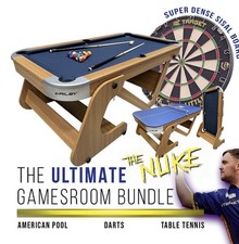 Riley Supersize 6ft Folding Pool Table 4in1 Tennis Darts