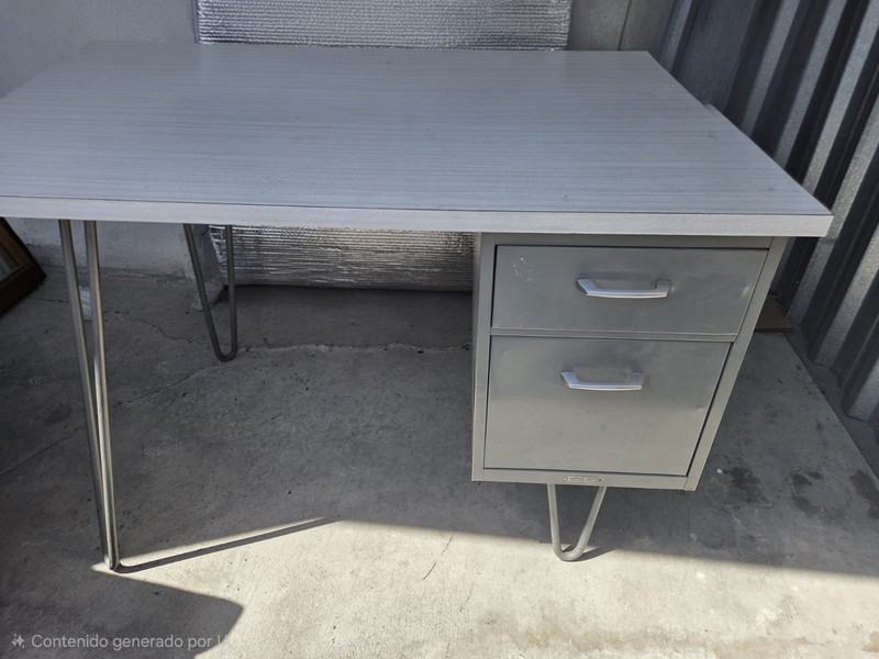 Vintage HON "Home & Office" Single Pedestal Metal Desk – / Industrial Style 1950