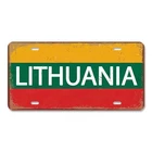 Lithuania Decorative License Metal Plate Vintage Travel Flag Sign Wall Plaque