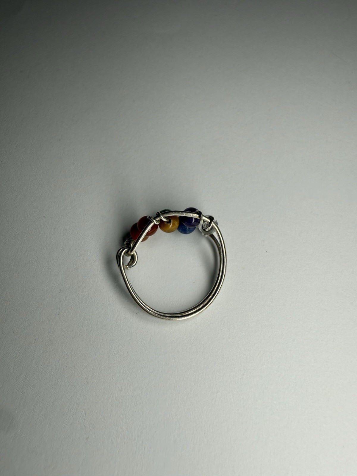 Handmade Wire Wrapped Silver Chakra Ring with Sev… - image 4