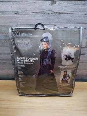 LIZZIE BORDEN VICTORIAN LADY DELUXE COSTUME - CALIFORNIA COSTUMES - SIZE M - NEW
