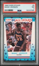 1989 FLEER STICKER #5 MAGIC JOHNSON PSA 7