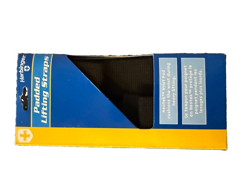 Harbinger Big Grip Padded Lifting Straps No-Slip Grip Extra Padding Black NEW