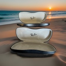 2 Ray-Ban Black Hard Shell Glasses Case for Sunglasses or Eyeglasses Set