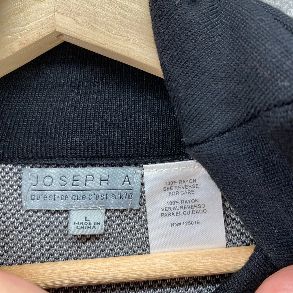 Joseph A Poncho Women L Large Black Geometric Cowl Neck Short Sleeve Knit Rayon - Image 3 of 4