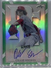 2021 LEAF PERFECT GAME METAL GREEN REFRACTOR CHASE SHORES AUTO 9/10