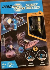 Neon Pop N Lock Street Rollers with LED Wheels Adjustable Straps Blue Roll Walk