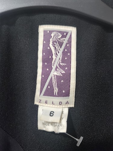 Vintage Zelda Women’s Jacket, Sz 6, Black And Brown, Floral Embroidery - Picture 3 of 9