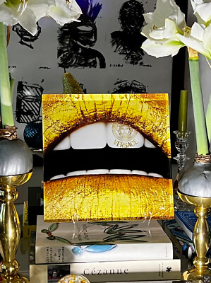 Contempo Lucite-Mounted Photo ''Versace Lips'' Printed on Fulflex & Signed BEKOR
