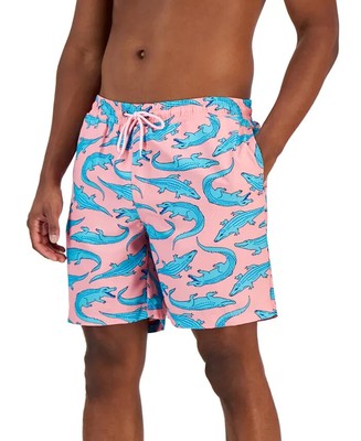 CLUB ROOM Men's Alligator Quick Dry Swim Trunks Pink Sky PICK SIZE