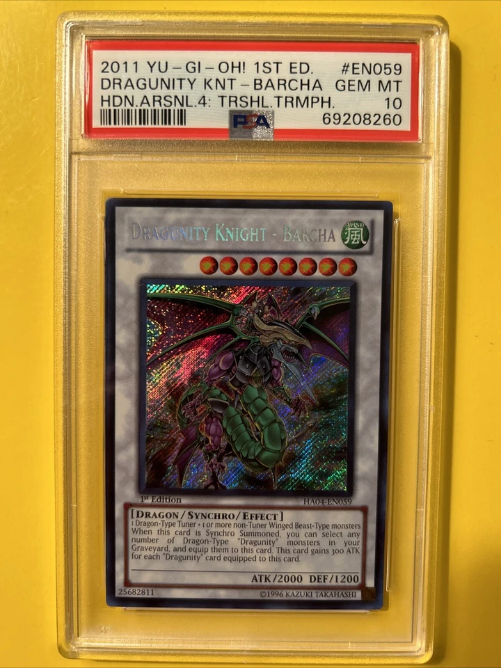 YuGiOh DRAGUNITY KNIGHT-BARCHA #HA04-EN059🔥PSA 10 GEM🔥1st ED-2011 SECRET RARE - Image 3 of 4