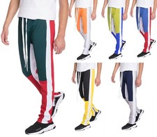 Men's Color Blocked Drawstring Sports Street Wear Casual Jogger Track Pants