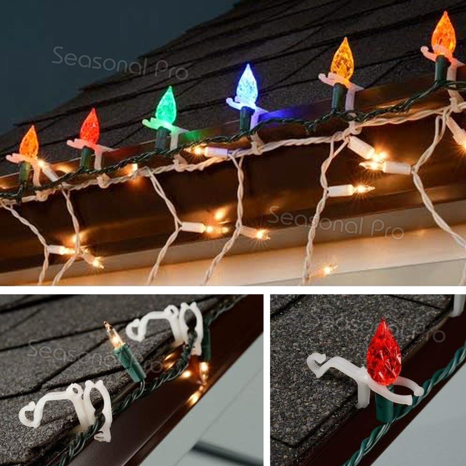25100PCS Christmas Light Holder Multipurpose Gutter Clips Hanging