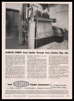 #ad #ad 1954 Aldrich Pump Co Allentown PA Photo North Salt Lake Pumping Station Print Ad $12.97