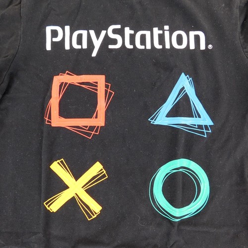 Playstation T-SHIRT Youth L Graphic Controller Buttons Front Controller Back - Foto 2 di 8