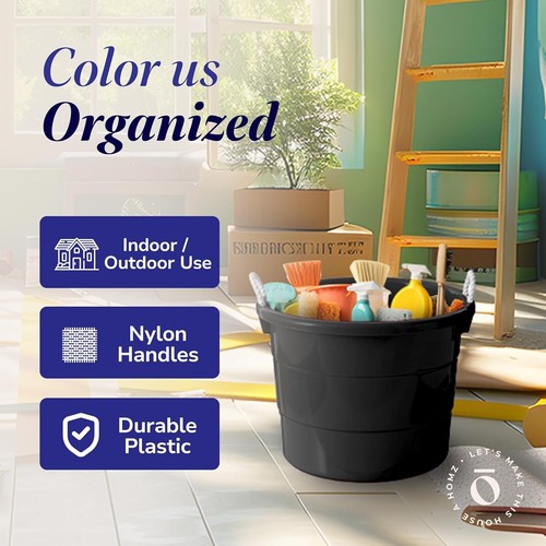 Eco-Friendly 2-Pack 17-Gallon Utility Tub with Rope Handles - Versatile Storage - Picture 6 of 11