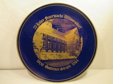 Feuerwache Wilmersdorf Feuerwehr Berlin Andenken Porzellan Wandteller 75 Jahre