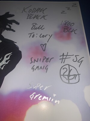 KODAK BLACK signed auto SUPER GREMLIN 11x14 poster PROOF Sniper