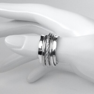 Handmade Argentium Sterling Silver Artisan Spinner Ring