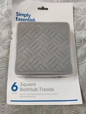 Simply Essential Square Gray Bathroom Treads