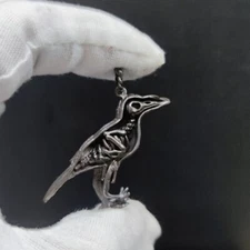 Retro Pure Copper Decadent Crow Bone Bird Bone Pendant Keychain Pendant