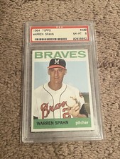 1964 TOPPS #400 WARREN SPAHN BRAVES HOF PSA 8